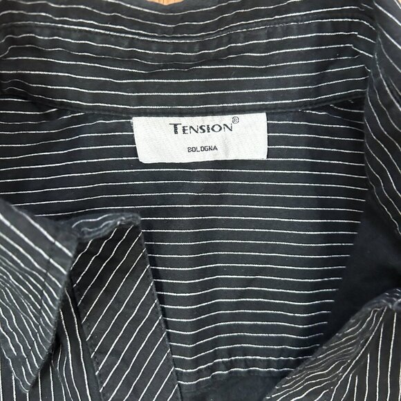 Vintage Tension Made in Italy Pinstripe Blouse Black - S - Picture 5 of 16